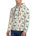 thumbnail image 3 of Pofeuu Summer Dinosaur Print Mens Casual Hooded Collar Drawstring Hoodies Pullover Sweatshirts Casual Long Sleeve Shirts-Medium, 3 of 7