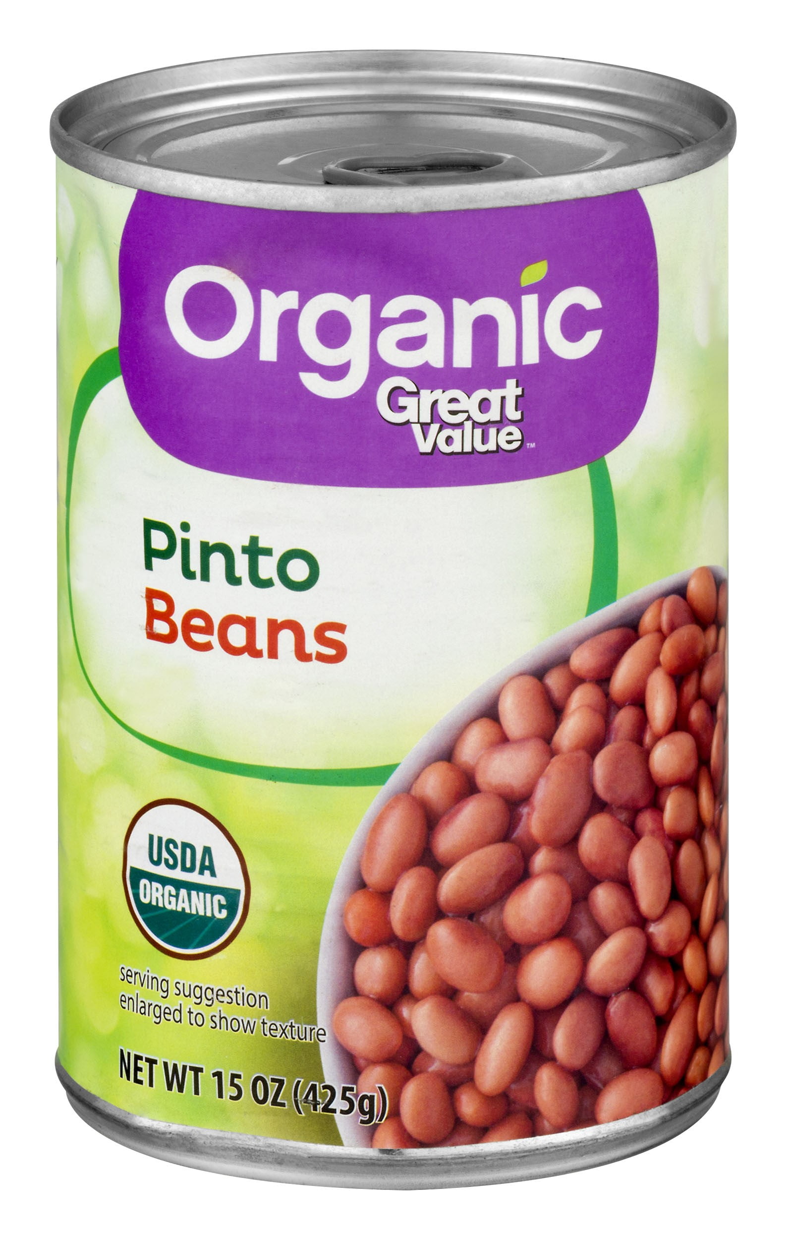 Great Value Organic Pinto Beans, Canned, 15 oz