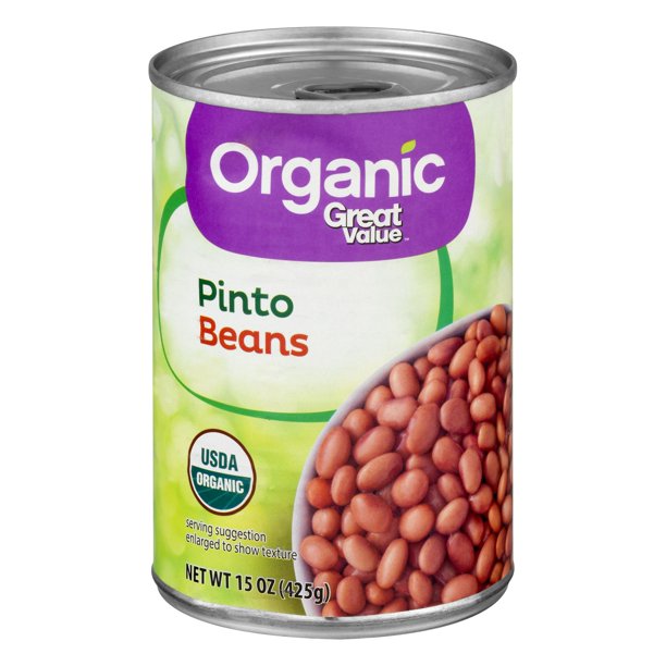 Great Value Organic Pinto Beans, Canned, 15 oz