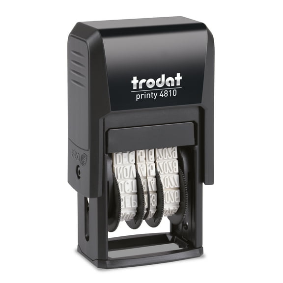 Trodat Printy 4810 Self-Inking Date Stamper – Pocket Size, US Format MMM-DD-YYYY, Black Impression – 3/4" x 1"