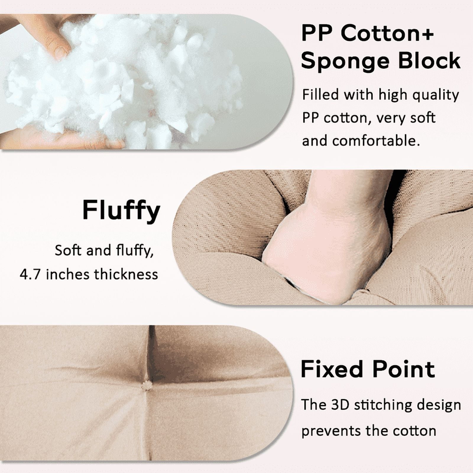 PUKNLY Chaise Lounge Chair Cushion Outdoor, 67*22*4 in Thickened Leisure Lounge Deck Chair Cushion, Waterproof & Fade-Proof Patio Pool Sun Lounger Pad with Straps, Bag, for Pool, Beach, Balcony