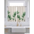 thumbnail image 2 of Kitchen Curtains 54 Inches length, Green Floral Window Treatment Curtain Drapes, Elegant Tulip Vintage Wildflower Plant Thermal Insulated Drapes for Basement Hotel RV, 42"x54", 2 Panels, 2 of 7
