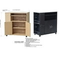 thumbnail image 5 of Kings Brand Furniture - Kitchen Island Rolling Cart on Wheels with Storage Cabinet, Black, 5 of 5