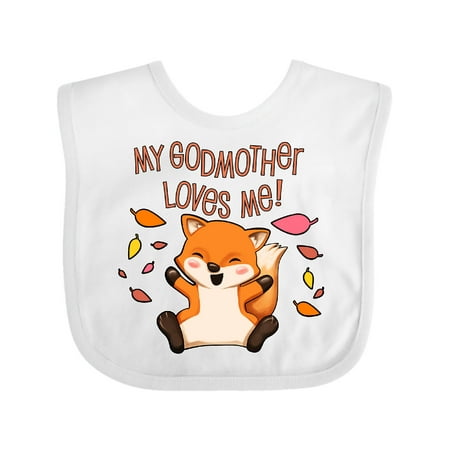 

Inktastic My Godmother Loves Me!- Cute Baby Fox Gift Baby Boy or Baby Girl Bib