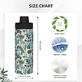 thumbnail image 3 of Picia Flowers In Vintage Pattern Water Bottle 18 oz Stainless Steel Insulated Bottles With Handle Leak Proof Gym Sport Water Jug BPA-free insulated kettle For Men Women Adults, 3 of 7
