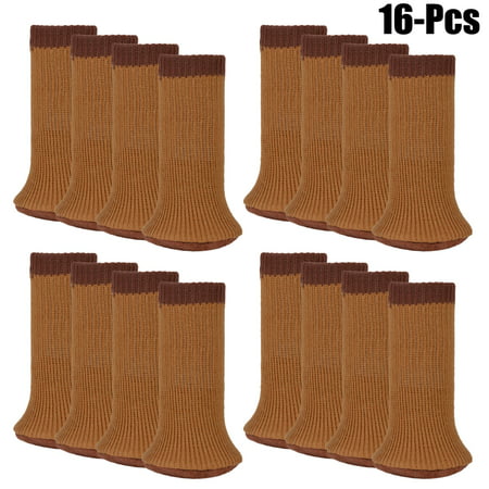Outgeek 16Pcs Chair Socks Anti-skid Wool Knitted Chair Leg Floor Protectors Furniture Leg Covers with Thick Bottom for Home Living Room