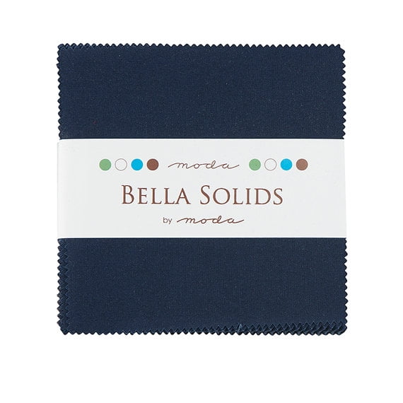 Bella Solids 30's Blue Charm Pack Moda,42 5-inch Precut Fabric Squares 9900-25 