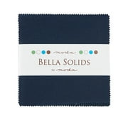 Bella Solids Navy Blue Moda Charm Pack; 42 - 5" Precut Fabric Quilt Squares
