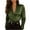 Olive Green, variant on Women's Satin V Neck Blouses Long Sleeve Wrap Stretch Silk Office Work Shirts Navy L