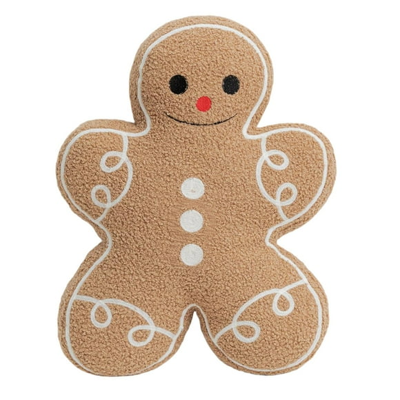 Lipstore Gingerbread Pillow Home Decoration Couch Pillow Cute Xmas Decor Biscuit Man Soft Gingerbread Pillow