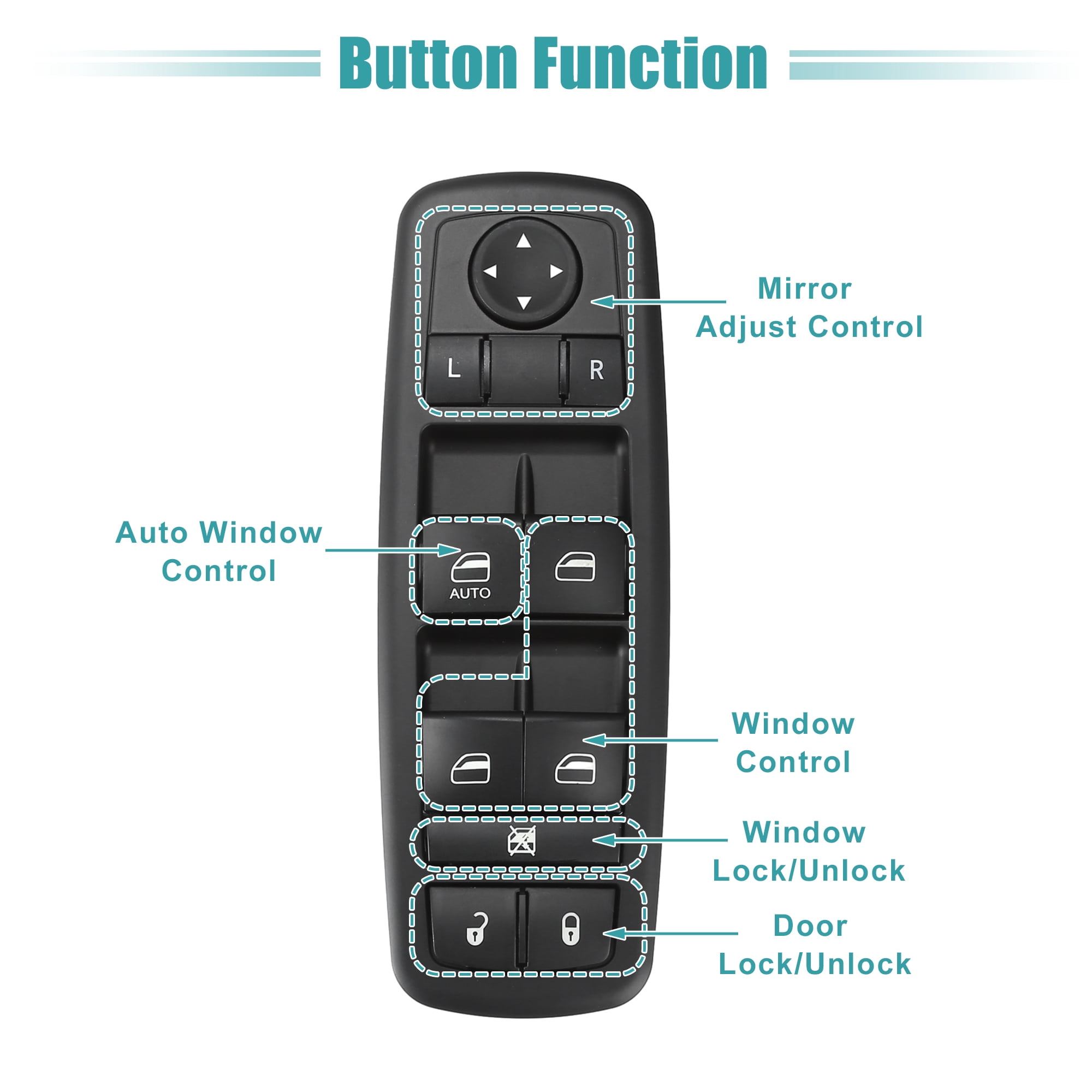 Unique Bargains Front Left Driver Side Power Window Switch for Jeep Liberty 2011-2012