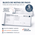 thumbnail image 2 of Recibo De Pago Dinero Block Notas De Cobro Talón 250 Hojas, 2 of 5