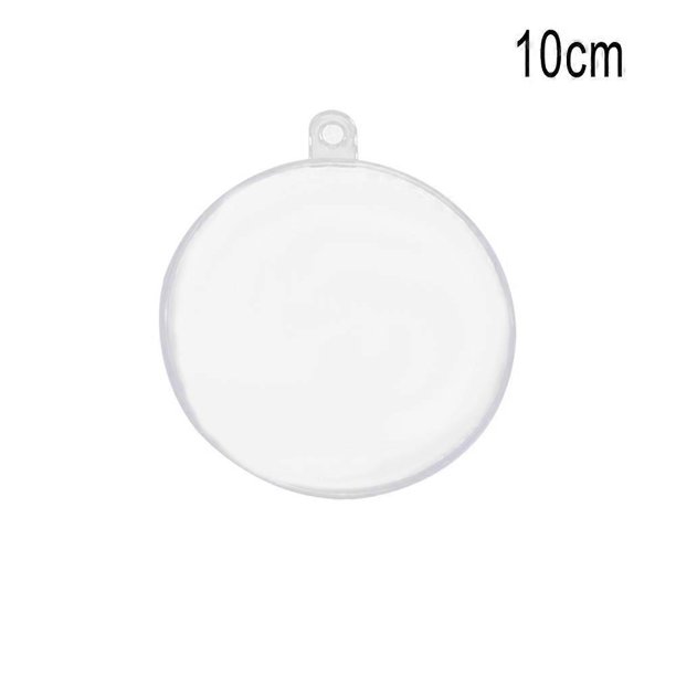Christmas Transparent Ball Plastic Clear Flat Bauble Photo DIY Ornament Wedding Garden Tree Hanging Party Gift Box Decoration