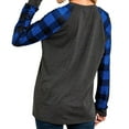 thumbnail image 3 of TWZH Women Merry Christmas Plaid Print V Neck Checkered Shirt, 3 of 4