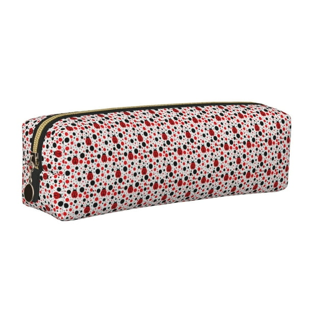 Balery Ladybugs 2 Estuche de Lápices de Cuero Impreso, Estuche para Suministros de Arte, Estuche de Lápices con Cremallera, Estuche de Almacenamiento de Papelería
