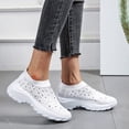 thumbnail image 4 of nsendm Running Shoes Womens Lightweight Fashion Sport Sneakers Casual Walking Non Slip Wedges Sneakers for Women White 42, 4 of 5