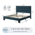 thumbnail image 5 of Allewie Full Size Platform Bed Frame with Fabric Upholstered Headboard, No Box Spring Needed, Navy Blue, 5 of 11