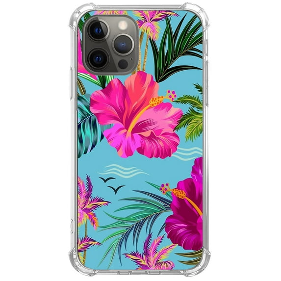 Water Flower Case for iPhone 14 Pro Max,Aesthetic Colourful Floral Plant Case for Men Women,Unique Soft TPU Bumper Case Cover