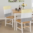 thumbnail image 5 of Chair Covers for Dining Room Herringbone Pattern Set of 4 Removable Chair Back Covers Vintage Yellow Ombre Grey Washable Chair Slipcovers Seat Protector for Party Wedding Kitchen Decorations, 5 of 8