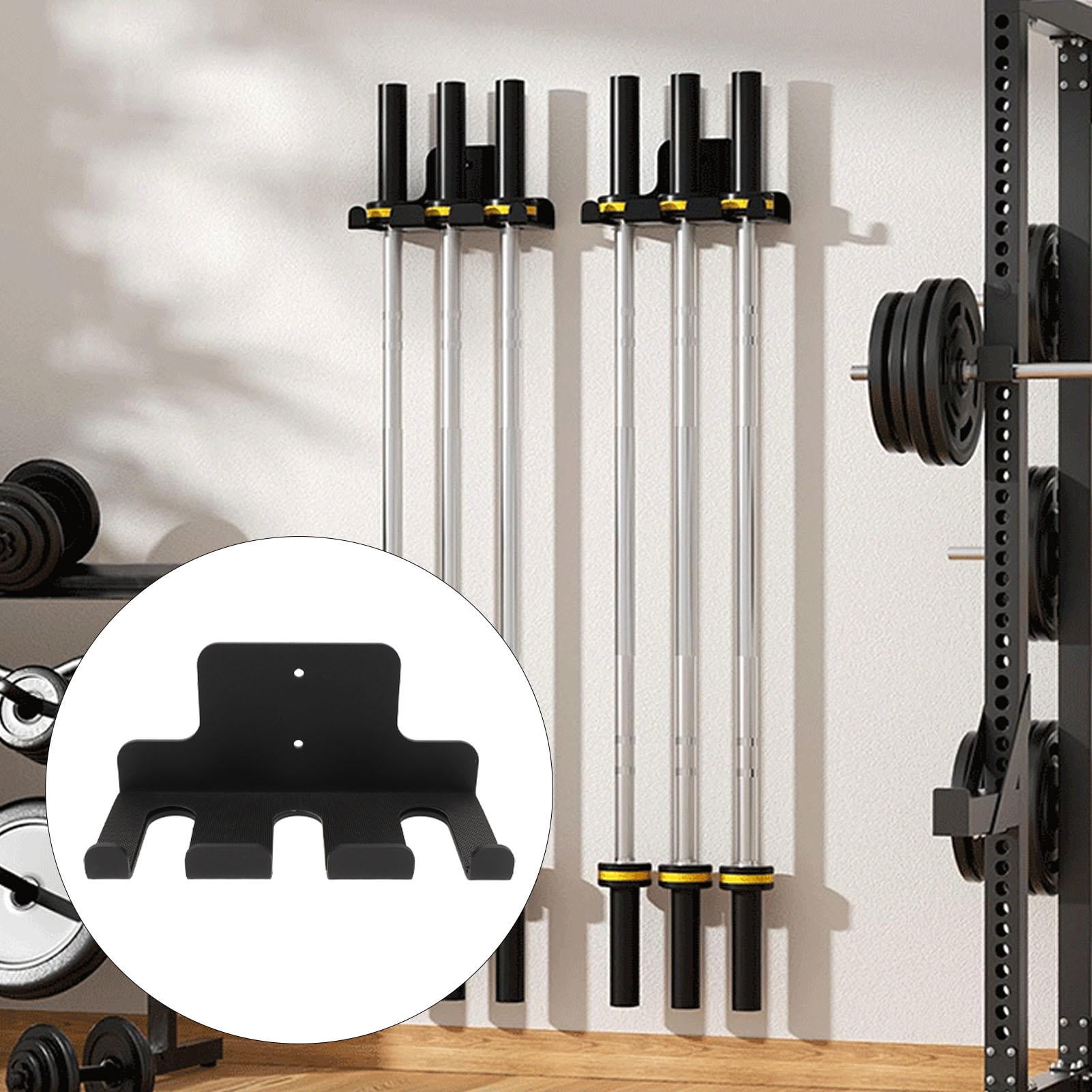 BIMZUC Heavy‑Duty Wall‑Mounted Barbell & Dumbbell Rack – Carbon Steel, Scratch‑Resistant, 32 mm Pegs, Space‑Saving Fitness Storage