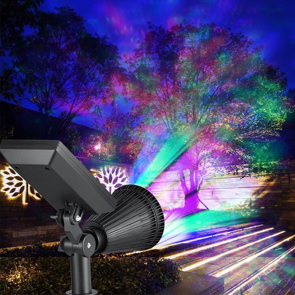 Solar Lights Outdoor 2-in-1 Waterproof Solar Spotlights Colored LED Adjustable  Garden Wall Lighting Dusk to Dawn for Landscape Trees Yard Pathway Lawn  Decor Auto On/Off（Color Light）