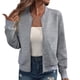 thumbnail image 2 of Sudadera informal de manga larga con capucha y chaquetas para mujer Sudadera holgada de manga larga con cremallera Chaqueta informal de béisbol de punto grueso Chaqueta de poliéster para mujer, 2 of 7