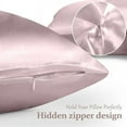 thumbnail image 4 of 2 Pack 100% Pure Silk Pillowcase for Hair and Skin, Both Sides Mulberry Silk Pillowcases with Hidden Zipper, Cooling Pillowcase 19 Momme, 600 Thread Silk Pillow Cases Standard Size, Apricot, 4 of 5