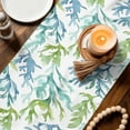 thumbnail image 4 of Blue Green Coral Table Runner, Aqua Abstract Coastal Sea Tropical Washable Cotton Linen Table Runners 72 Inches Long, Dresser Scarf Runner for Dining/Coffee/Kitchen/TV Stands/Cabinets 13''x72'', 4 of 8