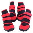 thumbnail image 1 of 4pcs Rugged Autumn and Winter Sole Shoes Dog Leg Cover Outdoor Pet Rainshoes Pet Supplies Dog Booties Dog Shoes RED XXL, 1 of 8