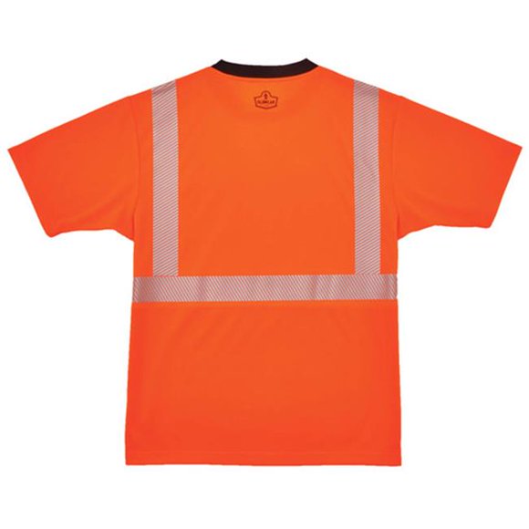 Type R Classe 2 T-Shirt de Performance Noir Bas avant, Orange - Grand