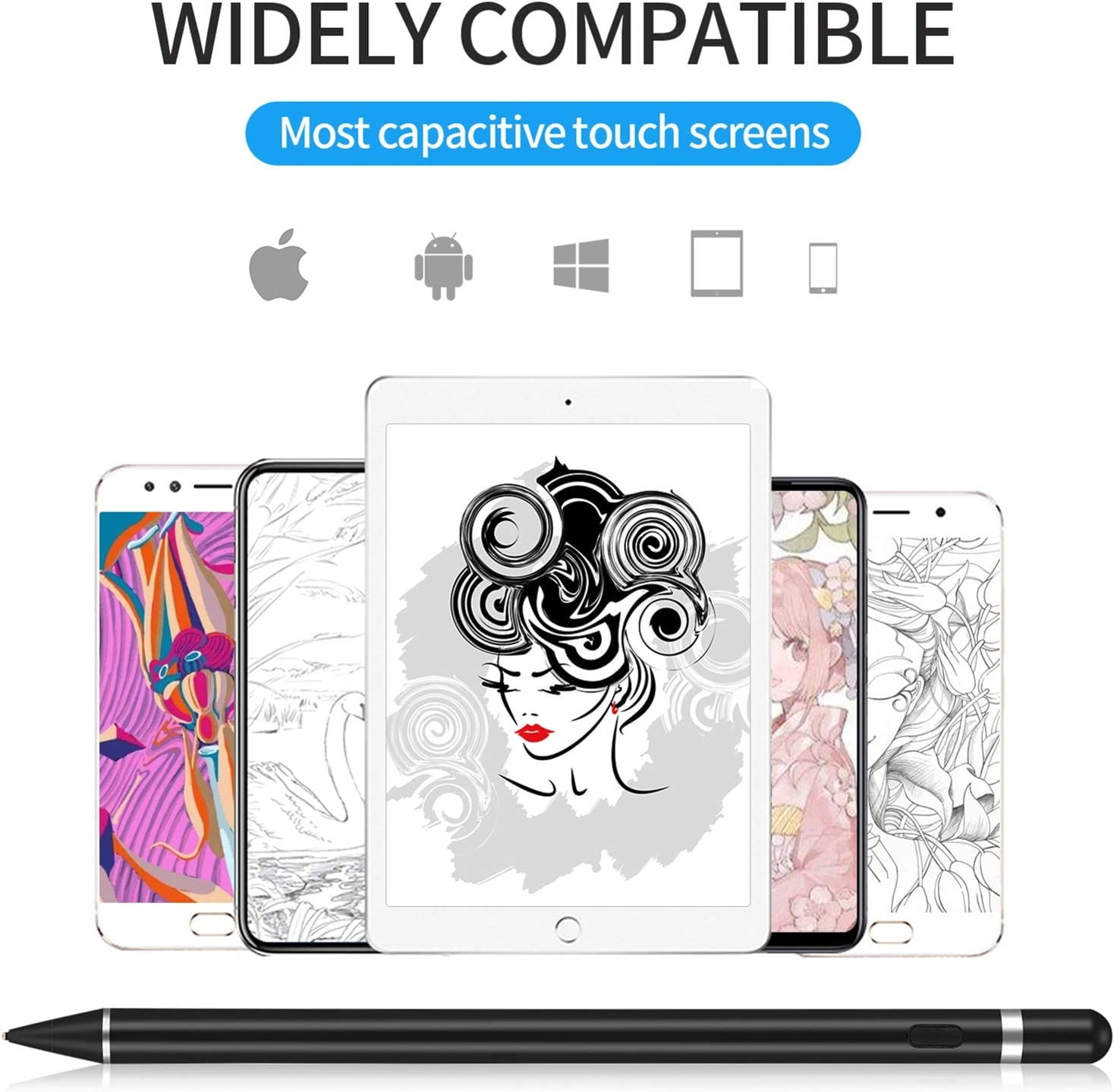 For iPhone 15/Pro/Max/Plus - Active Stylus Pen Digital Capacitive Touch Rechargeable Palm Rejection