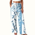 thumbnail image 6 of Yertdoel Pajama Pants Women Unisex Fashion Printed Elastic Waist Wide Leg Casual Sleep Pants Drawstring Comfy Lounge Bottoms with Pockets, 6 of 7