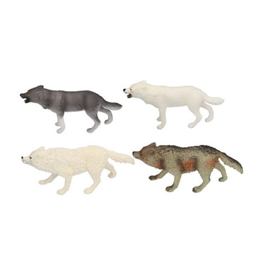 4 Pcs Wolf Toy Figurines Hand Made High Simulation Animal Action Figures Playsets For Collection Shool Education