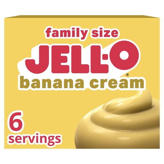 Jell-O Banana Cream Artificially Flavored Instant Pudding & Pie Filling Mix, Family Size, 5.1 oz. Box