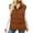 Brown, variant on Puffer Vest Women Sleeveless Zip Up Outerwear Stand Collar Quilted Vest Warm Winter Jackets Coats with Pockets Yellow M