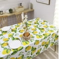 thumbnail image 3 of Vinyl Tablecloth with Flannel Backed Waterproof Oil-Proof PVC Table Cloth Wipeable Spill-Proof Plastic Table Cover for Indoor and Outdoor(Lemon, 60 x 102 Inch Rectangle), 3 of 6