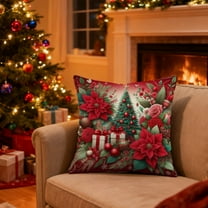 Christmas Pillow Covers for Decorations 18x18" Christmas Decorative Pillow Cases with Soft Fabric Hidden Zipper for Couch Sofa Bed, Soft and Breathable Home Decors Cushion Covers
