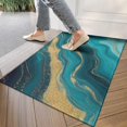 thumbnail image 4 of Teal Gold Wave Marble Pattern Door Rugs,Washable Non Slip Door Mats Indoor,Decorative Door Mats,Entry Mat Indoor for Entrance,Bedroom,Kitchen,Bathroom,17"x30", 4 of 6