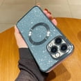 thumbnail image 6 of for iPhone 14 Pro Max Case Compatible with MagSafe, Cute Glitter Shockproof Magnetic Phone Case with Wireless Charging Support and Protection, Blue, 6 of 14