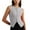 Grey, variant on Women Solid Vest Plus Size Crewneck Tops For Daily Comfort Stylish Slim Fit Button Up Tops Clothes,size L