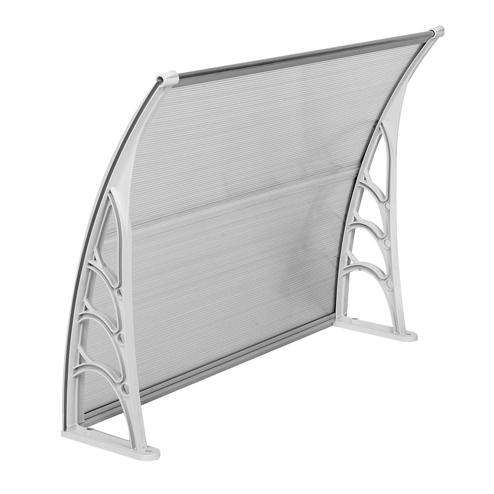 100 x 80 Household Application Door & Window Rain Cover Eaves Transparent Board & White Holder