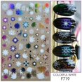 thumbnail image 1 of Pegatina de uñas de copo de nieve con purpurina dorada 3D, suéter blanco reflectante de invierno, Estrella bailarina, árbol de Navidad, lámina de aluminio, puntas de calcomanía de Año Nuevo, 1 of 4