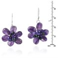 thumbnail image 4 of Pretty Handmade Amethyst Cluster Floral .925 Silver Earrings, 4 of 4
