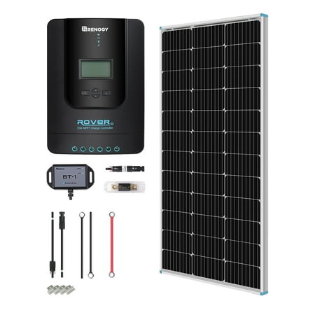 UPC: 0816360028000 | Renogy 100 Watt 12 Volt Solar Panel Premium Kit with 20A MPPT Rover Controller