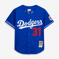 thumbnail image 2 of Men's Mitchell & Ness Mike Piazza Royal Los Angeles Dodgers Cooperstown Collection Mesh Batting Practice Button-Up, 2 of 7