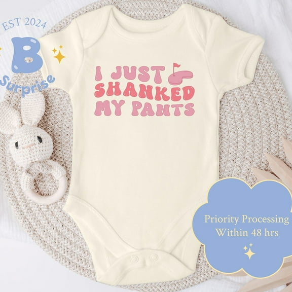 I Just Shanked My Pants Onesie, Funny Golf Baby Bodysuit For Girls, Pink Golf Theme Onesie, Girl Outfit Cute Baby Onesie, BABY BODYSUIT LAT 4424