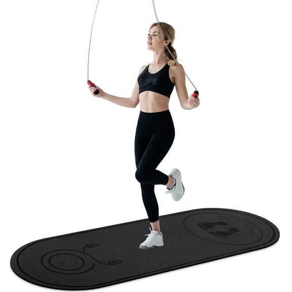Arsvita Larger Jump Rope Mat, Non-Slip High-Density Shock Absorption Exercise Mat for Indoor Outdoor, 65"x24"