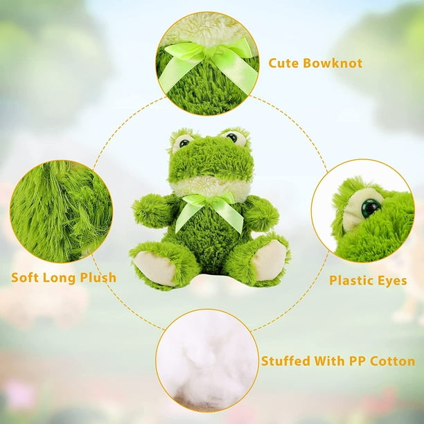 Hongchun Super Soft Frog Plush, Cute Frog Stuffed Animal With Bowknot, Fluffy Frog Plush Doll, Adorable Plush Frog Toy Gift For Kids Children Girls Bo