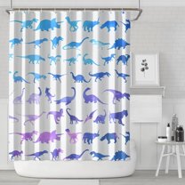 Colorful Gradient Dinosaurs Silhouettes Galaxy Pattern Shower Curtain 84"x72" ,Bathroom Decorative Shower Curtains Set with 12 Hooks,Modern Waterproof Washable Shower Curtain
