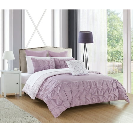 Chic Home Rajiv 10 Piece Comforter Set Complete Bed In A Bag Pleated Chic Home Rajiv 10 Piece Comforter Set Complete Bed In A Bag Pleated Ruffles And Reversible Print Bedding With Sheet Decorative Pillows Shams Included